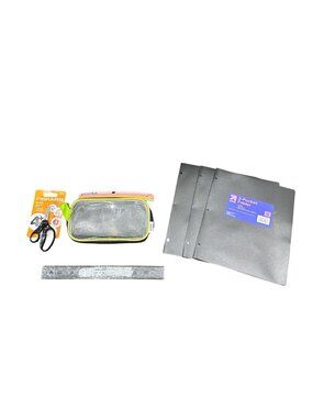Set of 6 School Supplies: Yoobi Pencil Pouch, Fiskars Scissors, Ruler, &  2-Pock